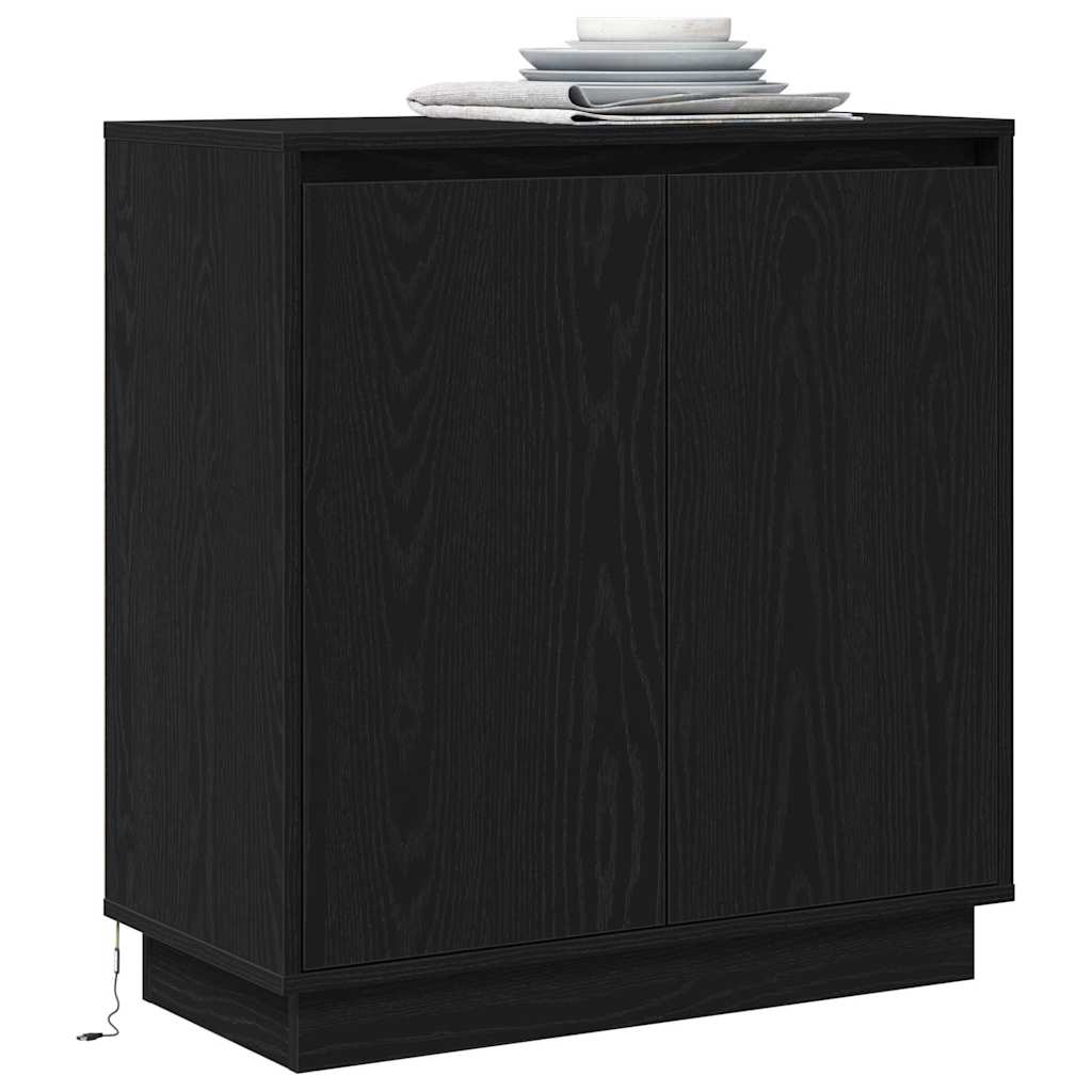 Κομοδίνο Μαύρη Οξυά 71 x 34.5 x 75 εκ. Επεξεργασμένο ξύλο - Pakobazaar