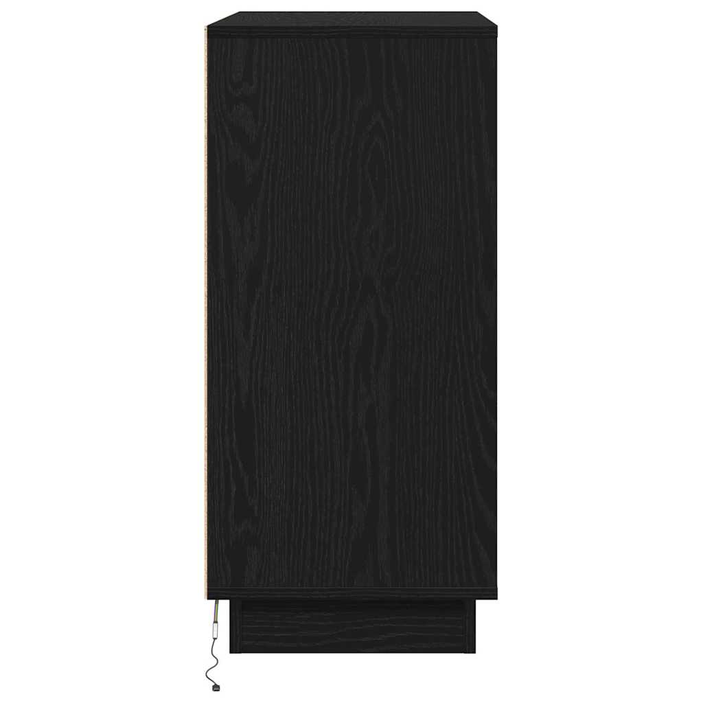 Κομοδίνο Μαύρη Οξυά 71 x 34.5 x 75 εκ. Επεξεργασμένο ξύλο - Pakobazaar