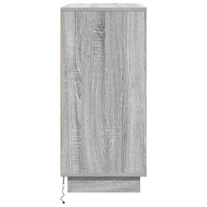 Πλευρικό Τραπέζι LED με ράφι Γκρίζο Σονομα 71 x 34,5 x 75 εκ. - Pakobazaar