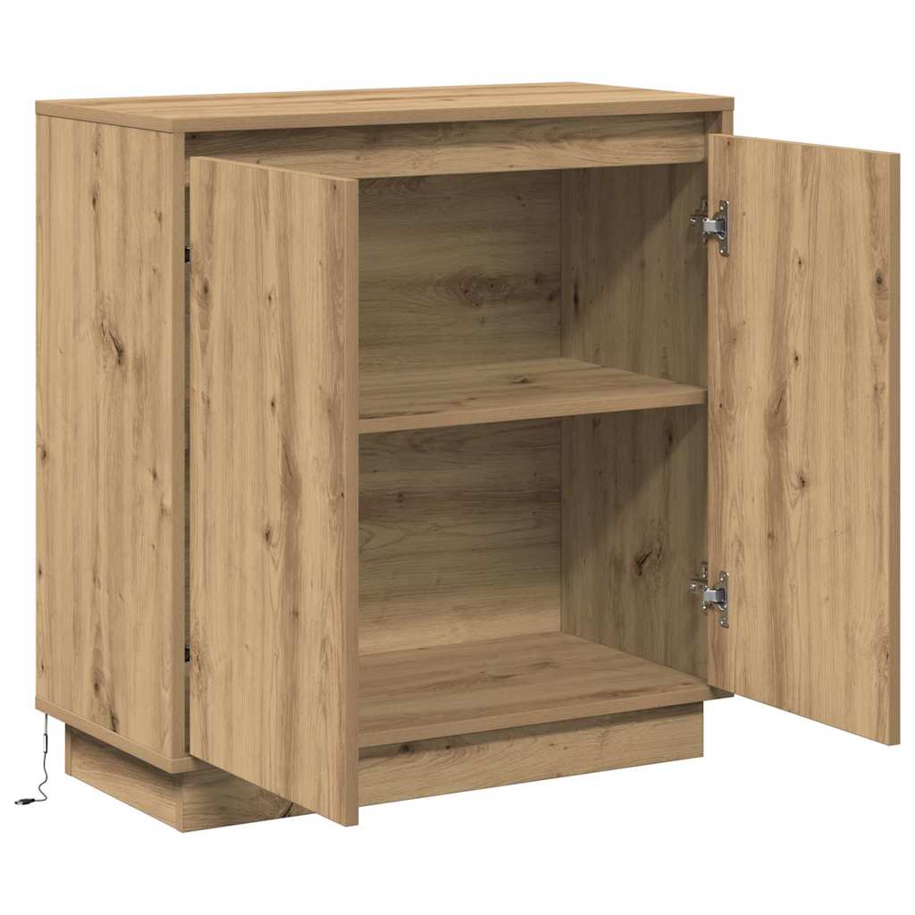 Πλευρικό Τραπέζι LED με ράφι Artisan Oak 71 x 34,5 x 75 εκ. - Pakobazaar
