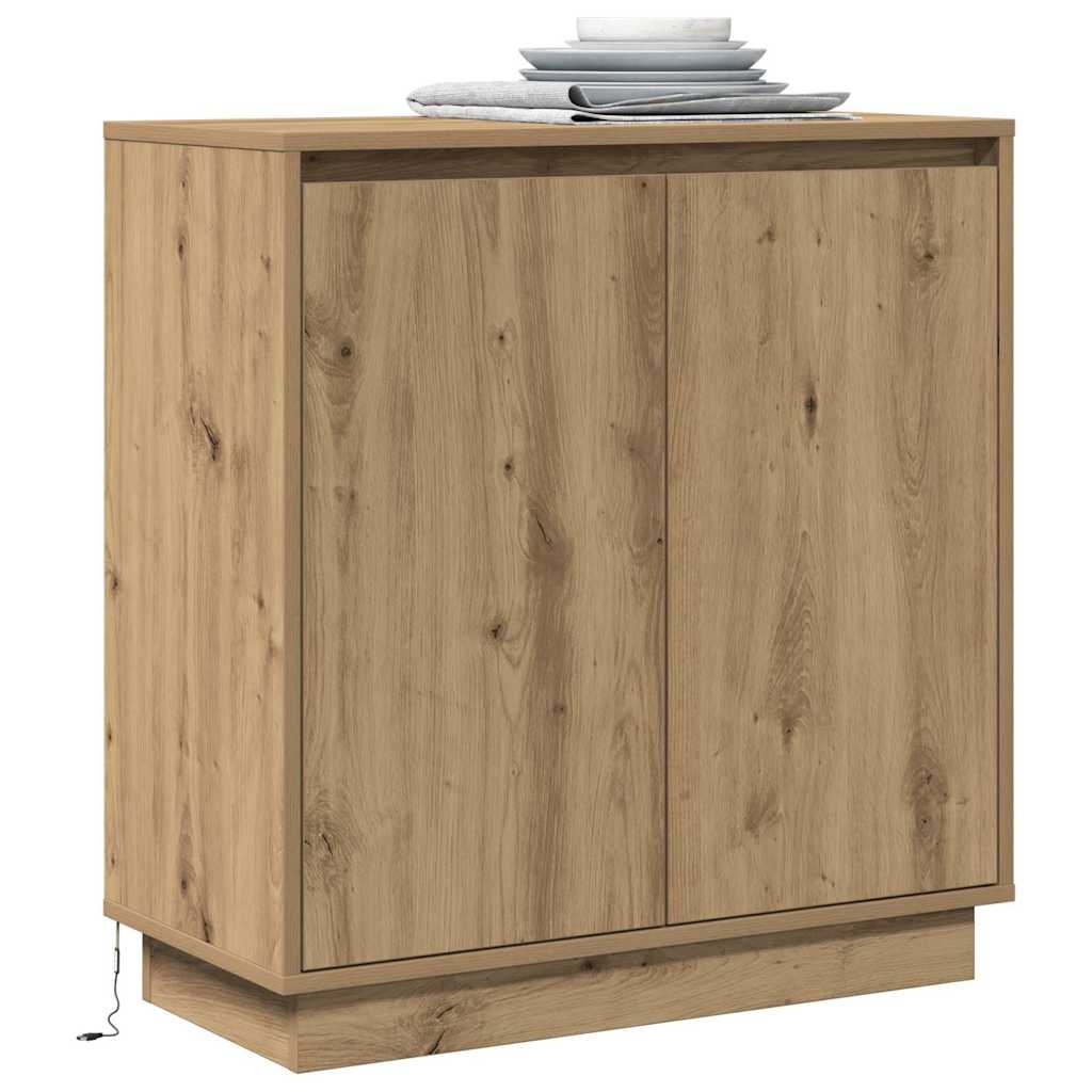 Πλευρικό Τραπέζι LED με ράφι Artisan Oak 71 x 34,5 x 75 εκ. - Pakobazaar