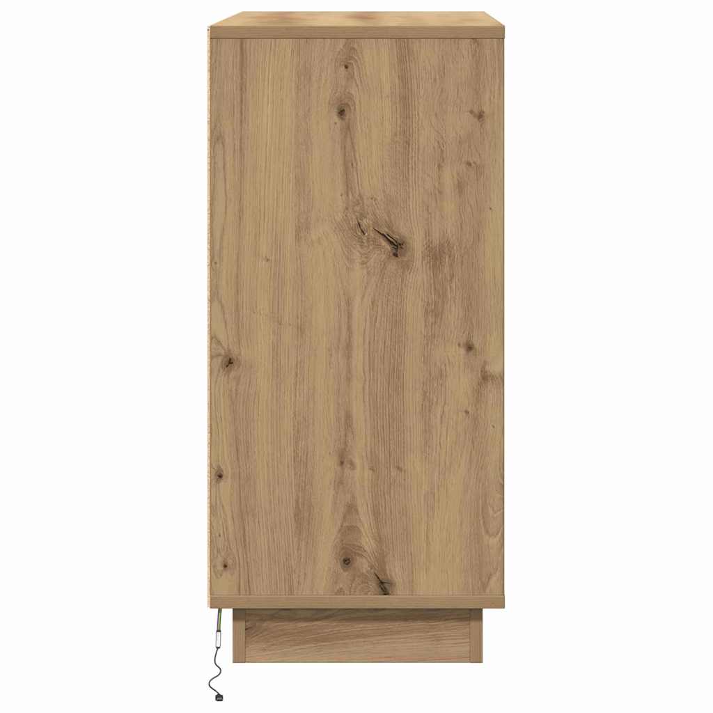 Πλευρικό Τραπέζι LED με ράφι Artisan Oak 71 x 34,5 x 75 εκ. - Pakobazaar