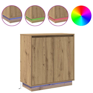 Πλευρικό Τραπέζι LED με ράφι Artisan Oak 71 x 34,5 x 75 εκ. - Pakobazaar