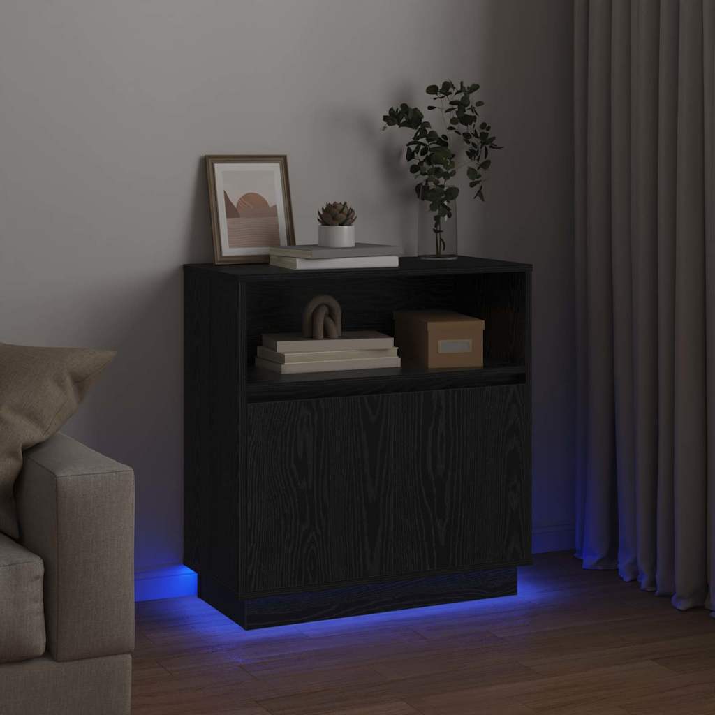 Πλευρικό Τραπέζι LED Μαύρη Οξυά 71 x 34,5 x 75 εκ. - Pakobazaar