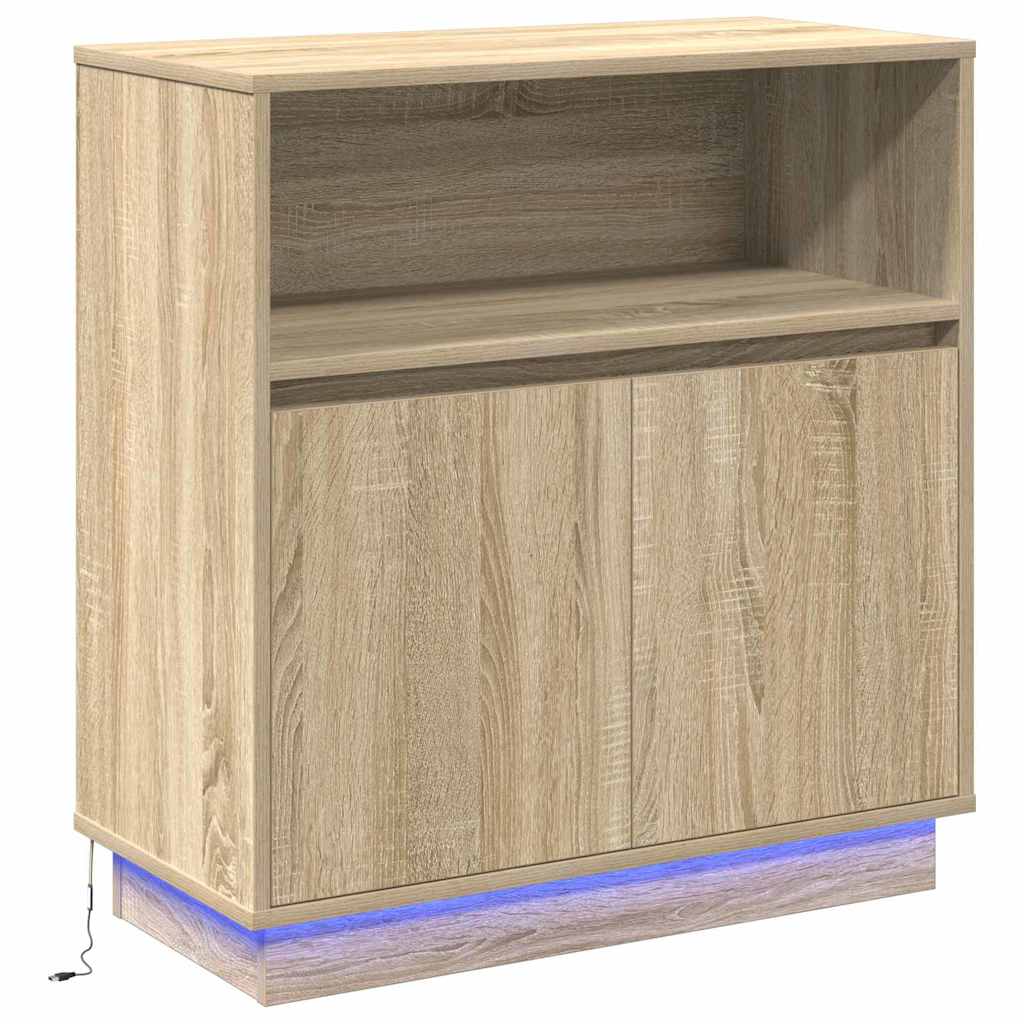 Πλευρικό Τραπέζι LED Δρύς Sonoma 71 x 34,5 x 75 εκ. - Pakobazaar