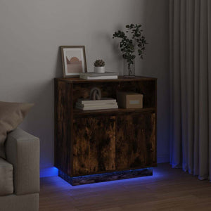 Πλευρικό Τραπέζι LED Καπνιστό Δρύς 71 x 34,5 x 75 εκ. - Pakobazaar
