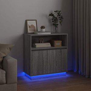 Πλευρικό Τραπέζι LED Γκρίζο Σονομα 71 x 34,5 x 75 εκ. - Pakobazaar