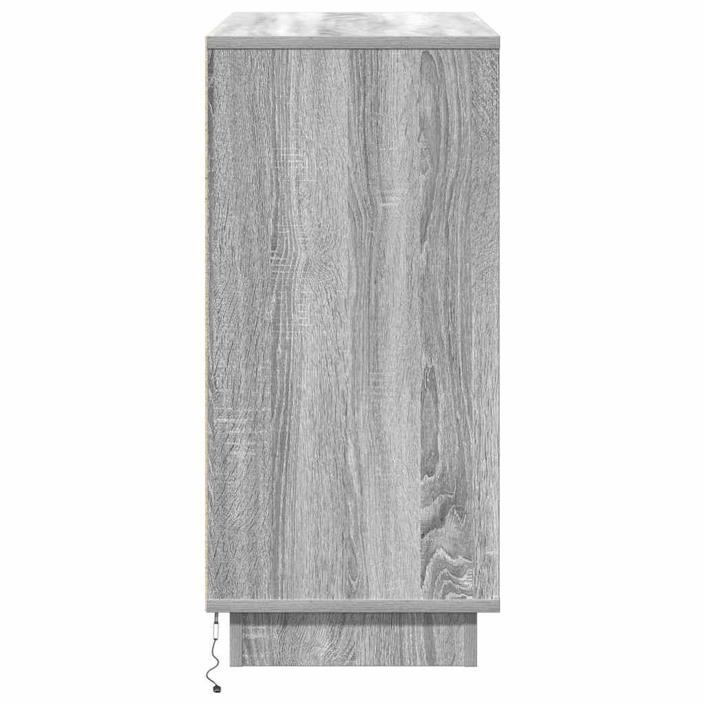 Πλευρικό Τραπέζι LED Γκρίζο Σονομα 71 x 34,5 x 75 εκ. - Pakobazaar