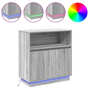 Πλευρικό Τραπέζι LED Γκρίζο Σονομα 71 x 34,5 x 75 εκ. - Pakobazaar