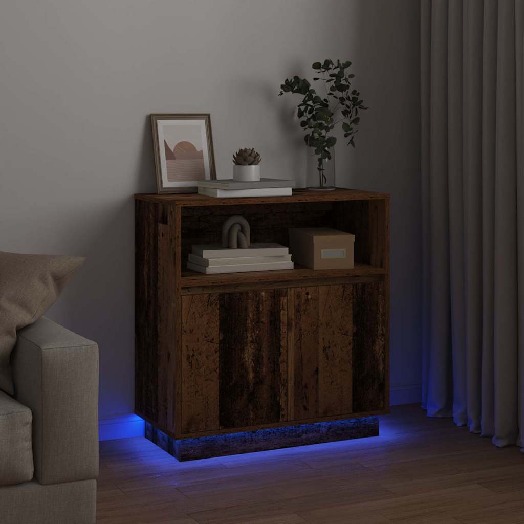 Πλευρικό Τραπέζι LED Παλιό ξύλο 71 x 34,5 x 75 εκ. - Pakobazaar