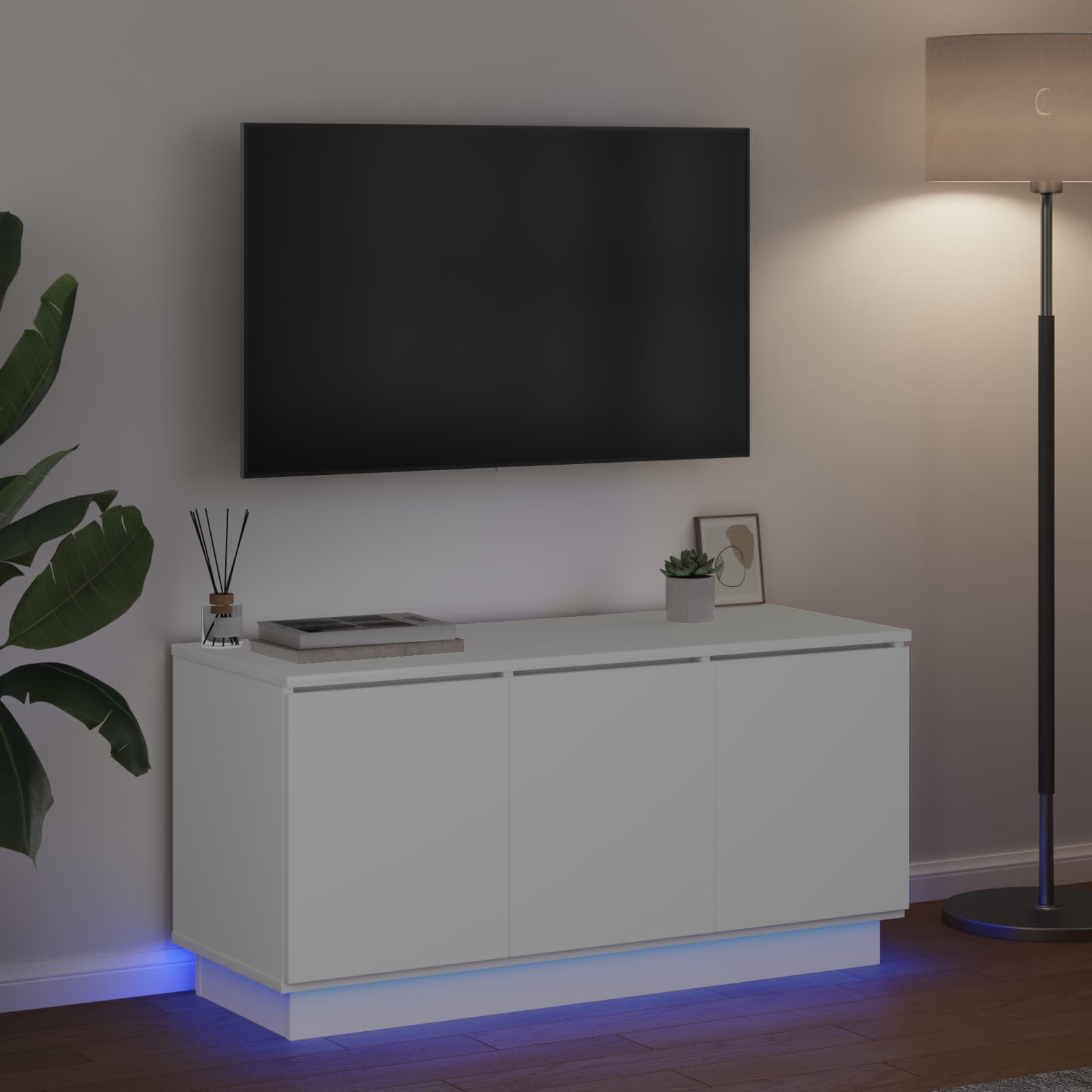 Ντουλάπι TV Λευκό 100 x 38 x 49 εκ. Επεξεργασμένο ξύλο - Pakobazaar
