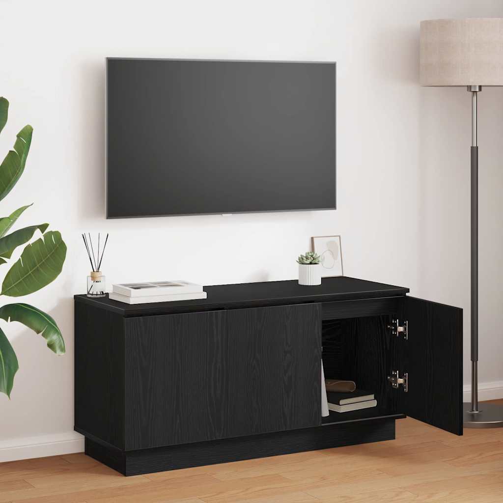 Ντουλάπι TV Μαύρη Οξυά 100 x 38 x 49 εκ. Επεξεργασμένο ξύλο - Pakobazaar