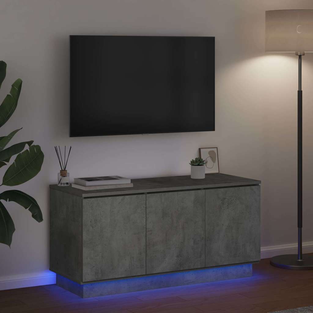 Ντουλάπι TV Σκυρόδεμα Γκρι 100 x 38 x 49 εκ. Επεξεργασμένο ξύλο