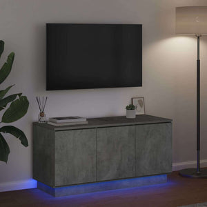Ντουλάπι TV Σκυρόδεμα Γκρι 100 x 38 x 49 εκ. Επεξεργασμένο ξύλο - Pakobazaar