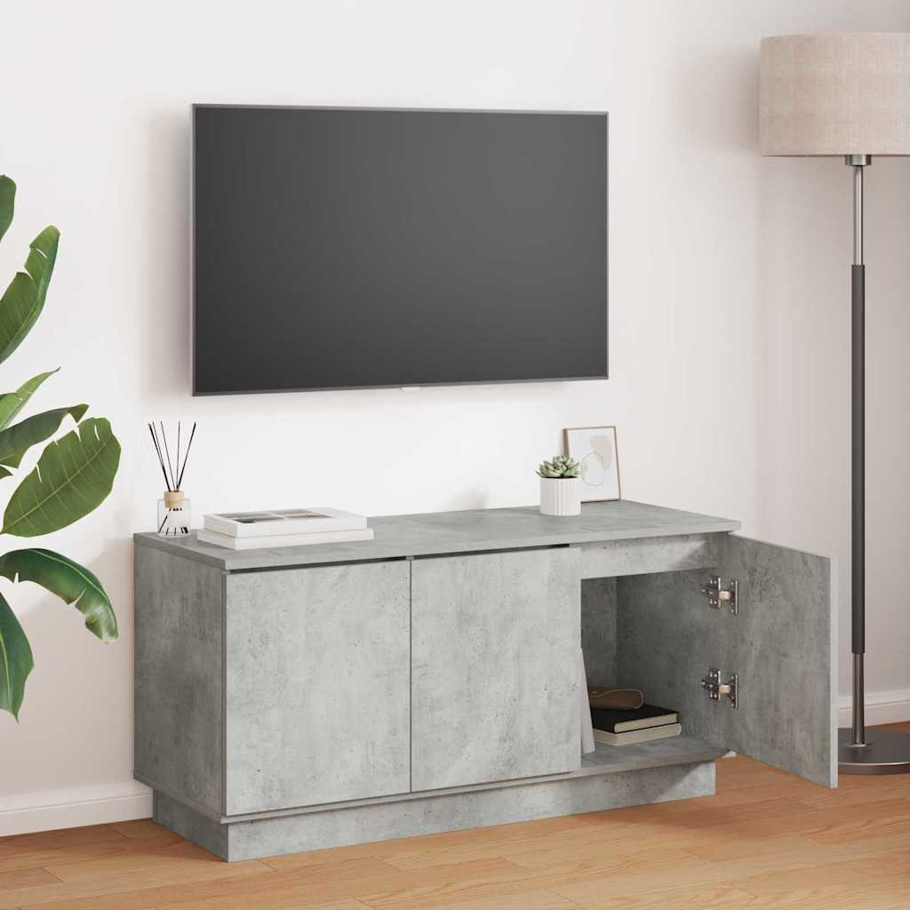 Ντουλάπι TV Σκυρόδεμα Γκρι 100 x 38 x 49 εκ. Επεξεργασμένο ξύλο