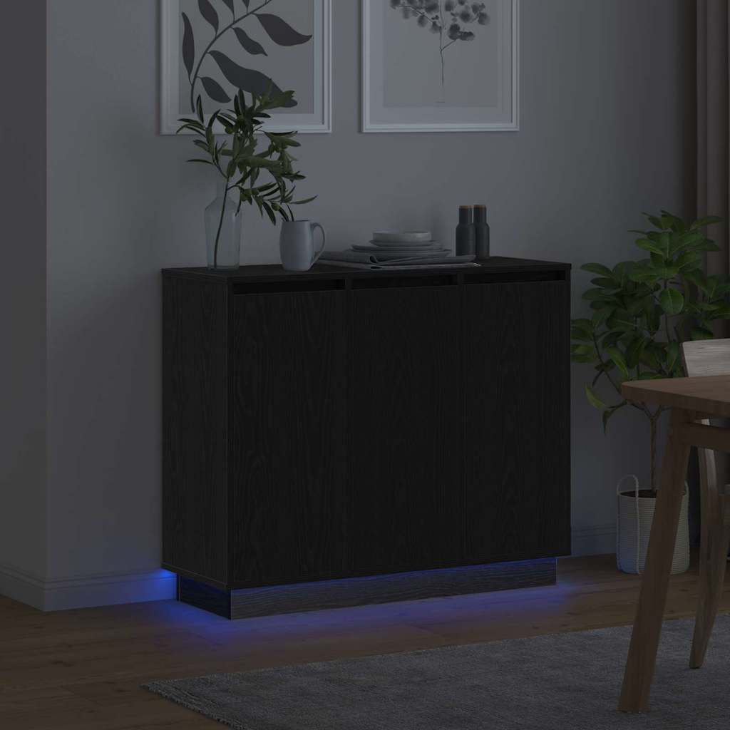 Πλευρικό Τραπέζι LED Μαύρη Οξυά 90 x 32 x 75 εκ. - Pakobazaar