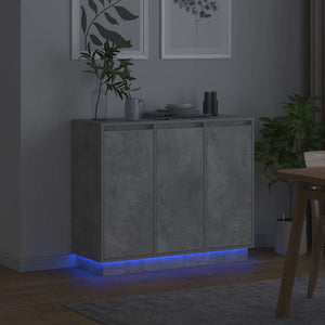 Πλευρικό Τραπέζι LED Σκυρόδεμα Γκρι 90 x 32 x 75 εκ. - Pakobazaar