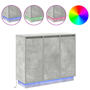 Πλευρικό Τραπέζι LED Σκυρόδεμα Γκρι 90 x 32 x 75 εκ. - Pakobazaar