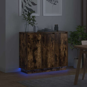 Πλευρικό Τραπέζι LED Καπνιστό Δρύς 90 x 32 x 75 εκ. - Pakobazaar