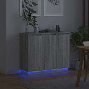 Πλευρικό Τραπέζι LED Γκρίζο Σονομα 90 x 32 x 75 εκ. - Pakobazaar