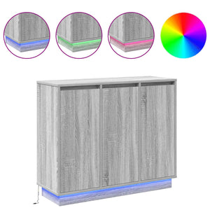 Πλευρικό Τραπέζι LED Γκρίζο Σονομα 90 x 32 x 75 εκ. - Pakobazaar