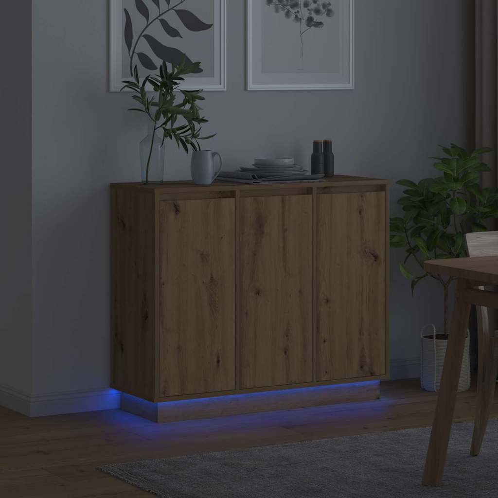 Πλευρικό Τραπέζι LED Artisan Oak 90 x 32 x 75 εκ. - Pakobazaar