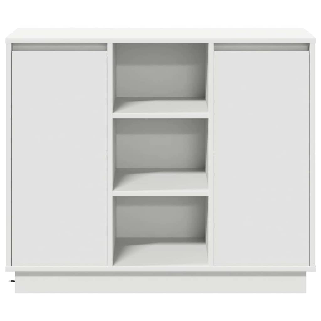 Πλευρικό Τραπέζι LED Λευκό 90 x 32 x 75 εκ. Επεξεργασμένο ξύλο - Pakobazaar