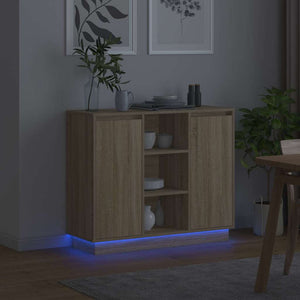 Πλευρικό Τραπέζι LED Δρύς Sonoma 90 x 32 x 75 εκ. - Pakobazaar