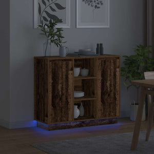 Πλευρικό Τραπέζι LED Παλιό ξύλο 90 x 32 x 75 εκ. - Pakobazaar