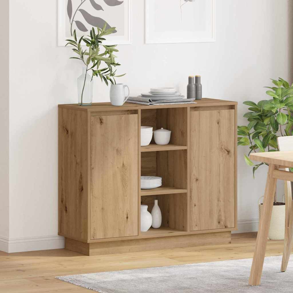 Πλευρικό Τραπέζι LED Artisan Oak 90 x 32 x 75 εκ. - Pakobazaar