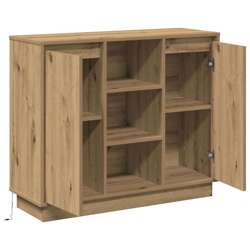Πλευρικό Τραπέζι LED Artisan Oak 90 x 32 x 75 εκ. - Pakobazaar