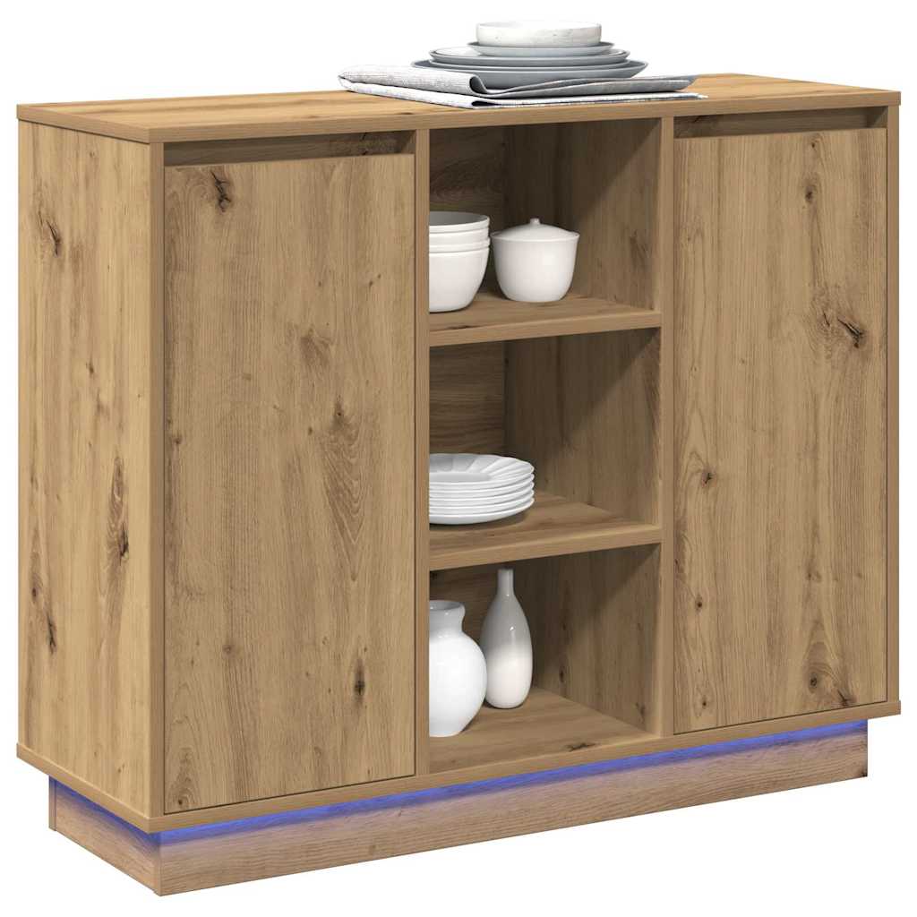 Πλευρικό Τραπέζι LED Artisan Oak 90 x 32 x 75 εκ. - Pakobazaar