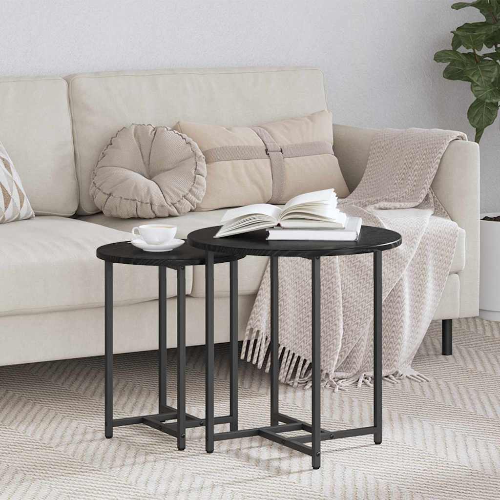 Σετ βοηθητικά τραπεζάκια 2 pcs Μαύρη Οξυά