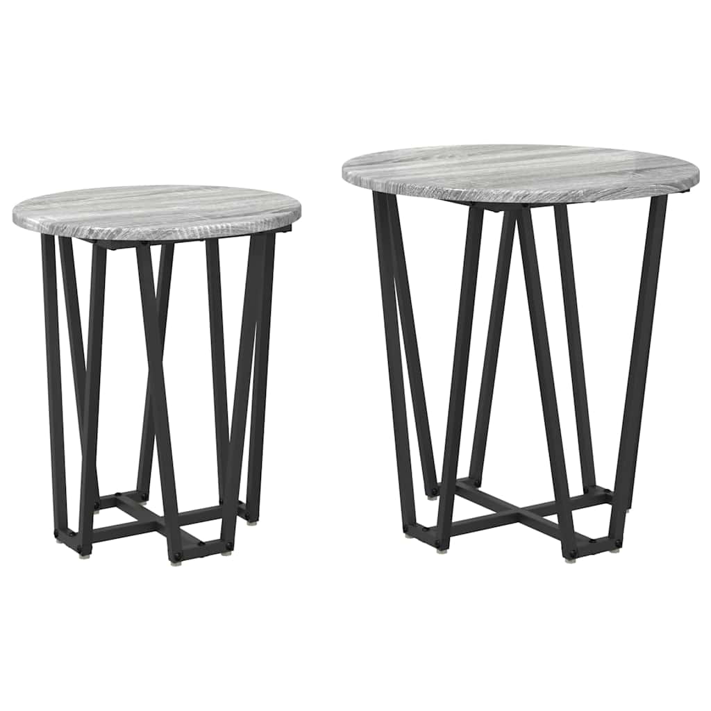 Σετ βοηθητικά τραπεζάκια 2 pcs Γκρι Σονομα και Μαύρο - Pakobazaar