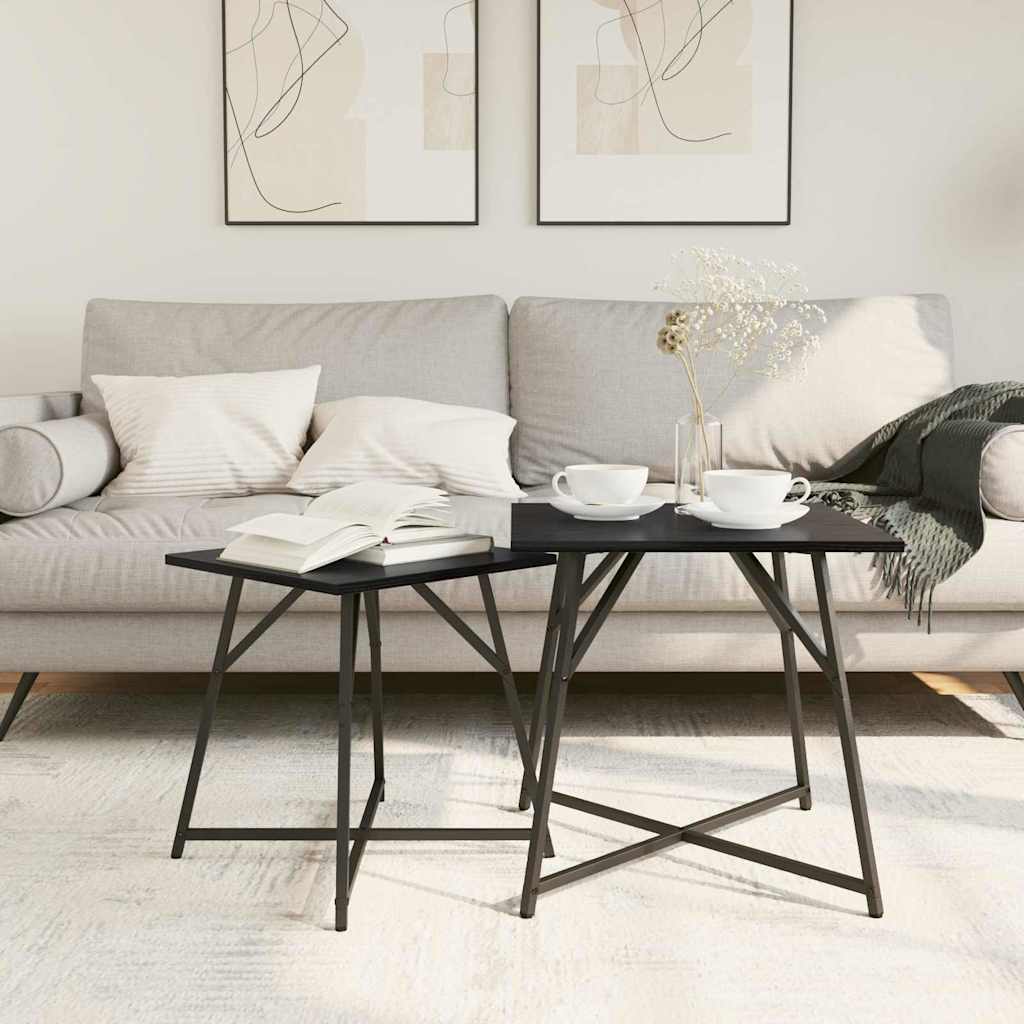 Σετ βοηθητικά τραπεζάκια 2 pcs Μαύρη Οξυά