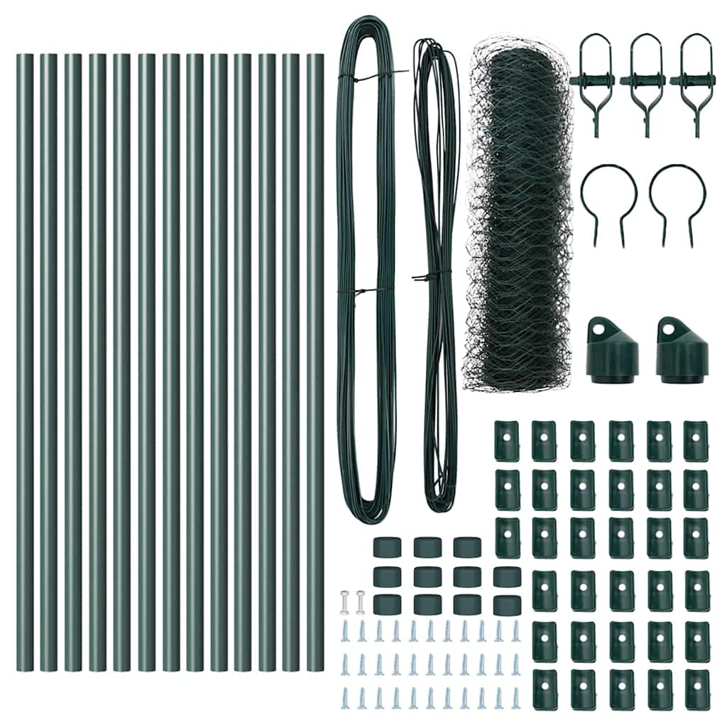Στύλος Περιφράξεων Πράσινο 25 x 0,5 μ (50 mm πλέγμα) Ατσάλι - Pakobazaar
