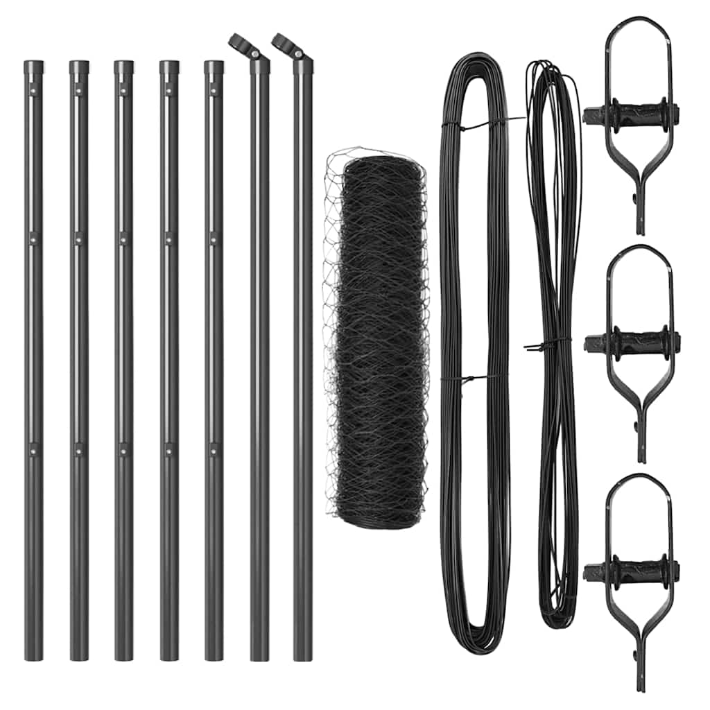 Στύλος Περιφράξεων Γκρι 10 x 0,4 m (50 mm πλέγμα)