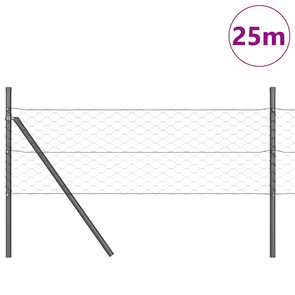 Στύλος Περιφράξεων Γκρι 25 x 0,5 μ (50 mm πλέγμα) Ατσάλι - Pakobazaar