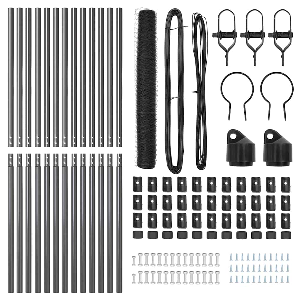 Στύλος Περιφράξεων Γκρι 25 x 1,2 μ (50 χιλιοστά πλέγμα) Ατσάλι - Pakobazaar