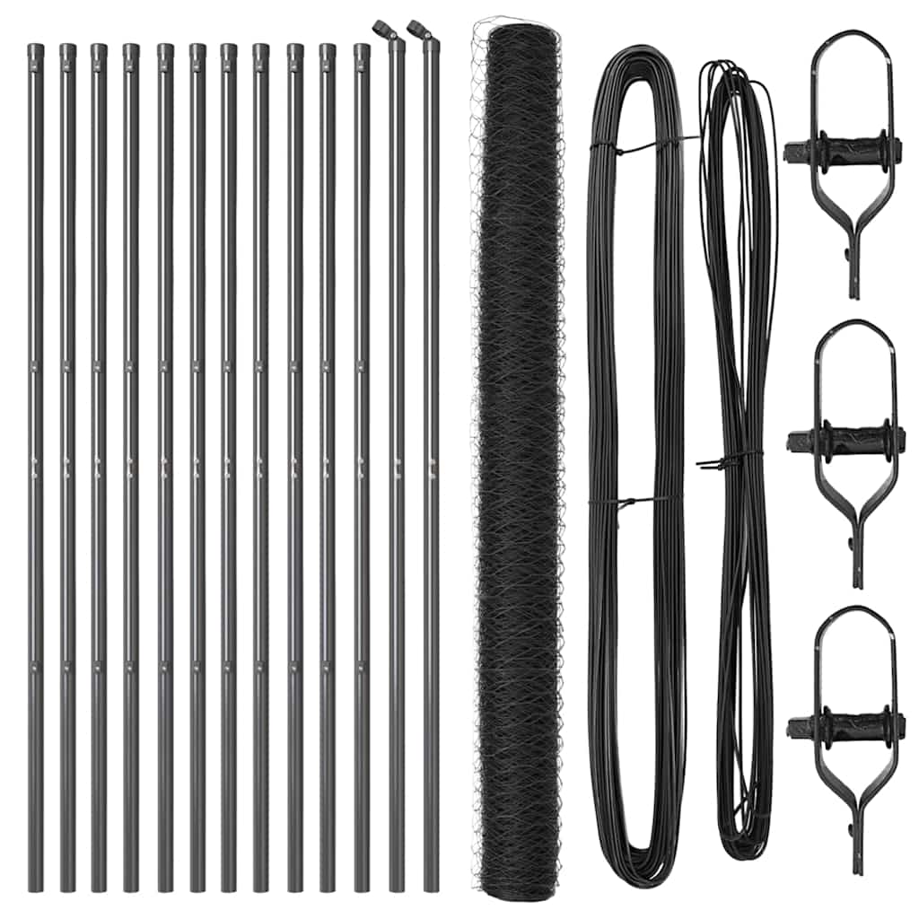 Στύλος Περιφράξεων Γκρι 25 x 1,5 μ (50 χιλιοστά πλέγμα) Ατσάλι - Pakobazaar