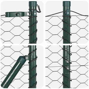 Έξιγωνο φράχτη σταθερού εδάφους 100 x 1,2 μ Γκρι Δίχτυ