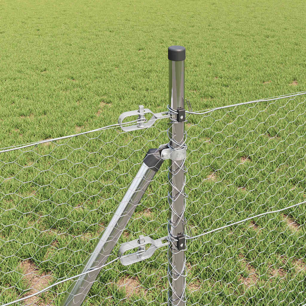 Στύλος Περιφράξεων Ασημί 10 x 0,4 m (25 mm πλέγμα) Ατσάλι