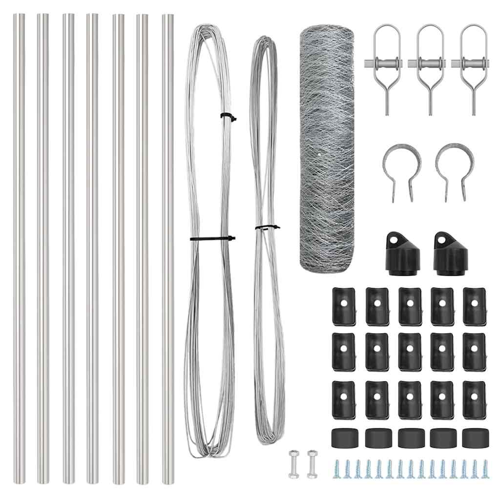 Στύλος Περιφράξεων Ασημί 10 x 0,4 m (50 mm πλέγμα) Ατσάλι