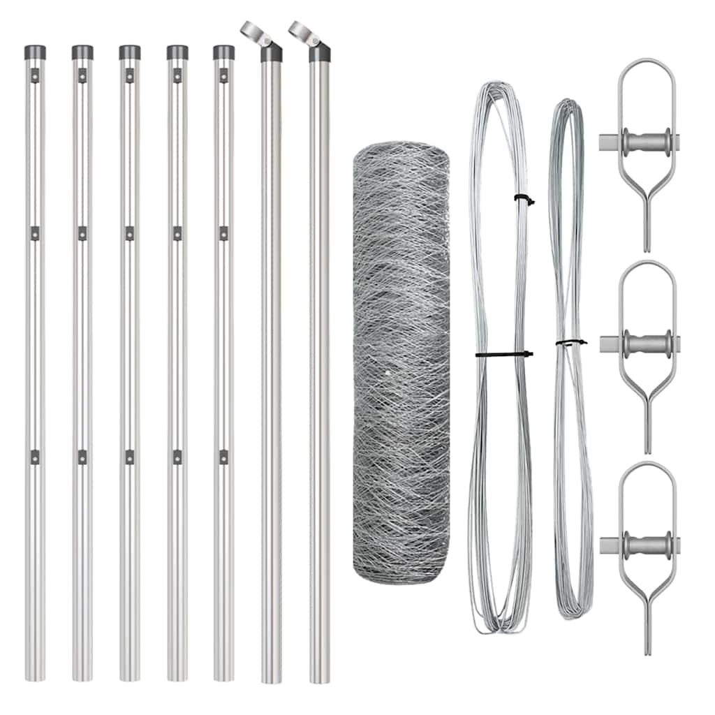 Στύλος Περιφράξεων Ασημί 10 x 0,5 μ (36 mm πλέγμα) Ατσάλι