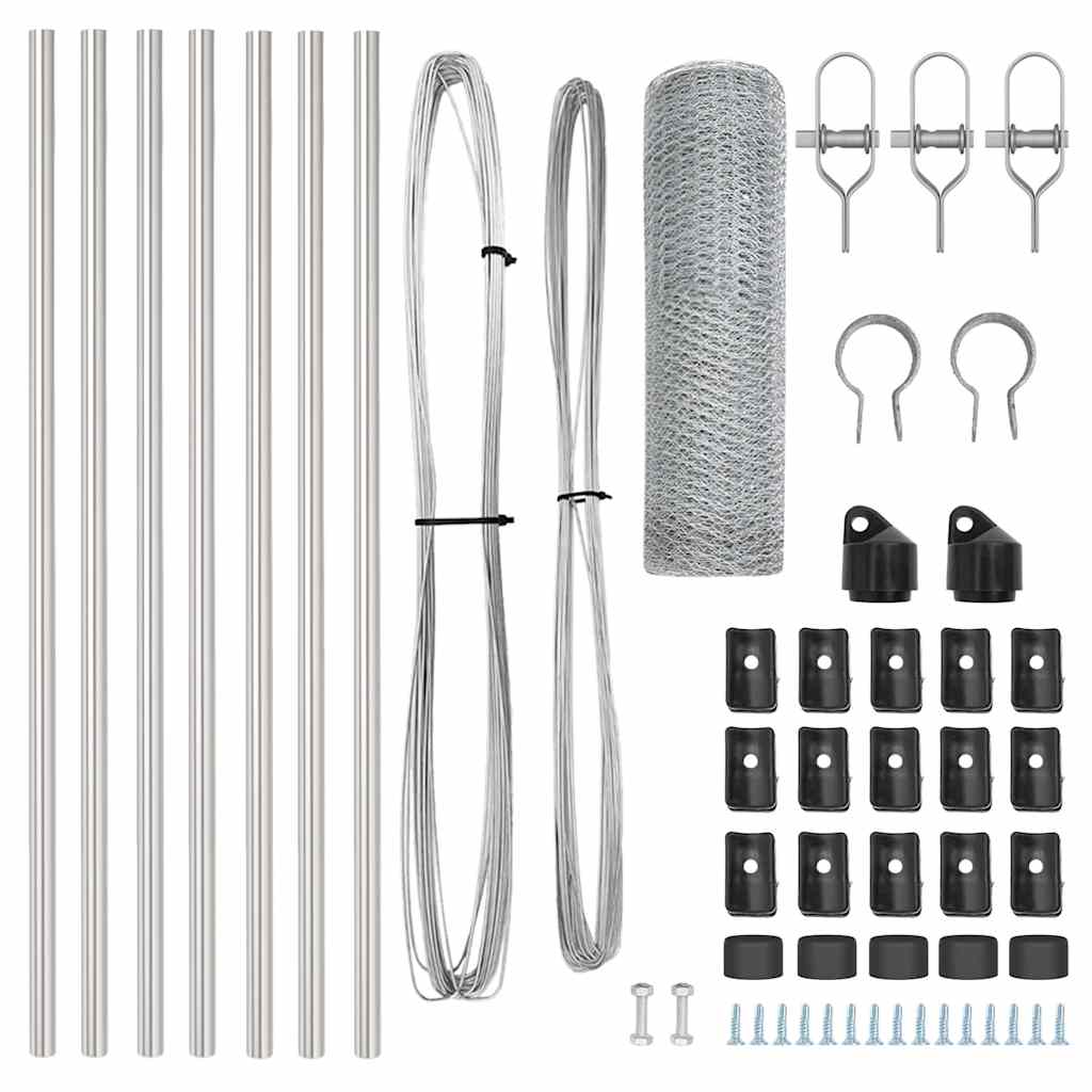 Στύλος Περιφράξεων Ασημί 10 x 0,8 μ (Πλέγμα 13 χιλ.) Ατσάλι