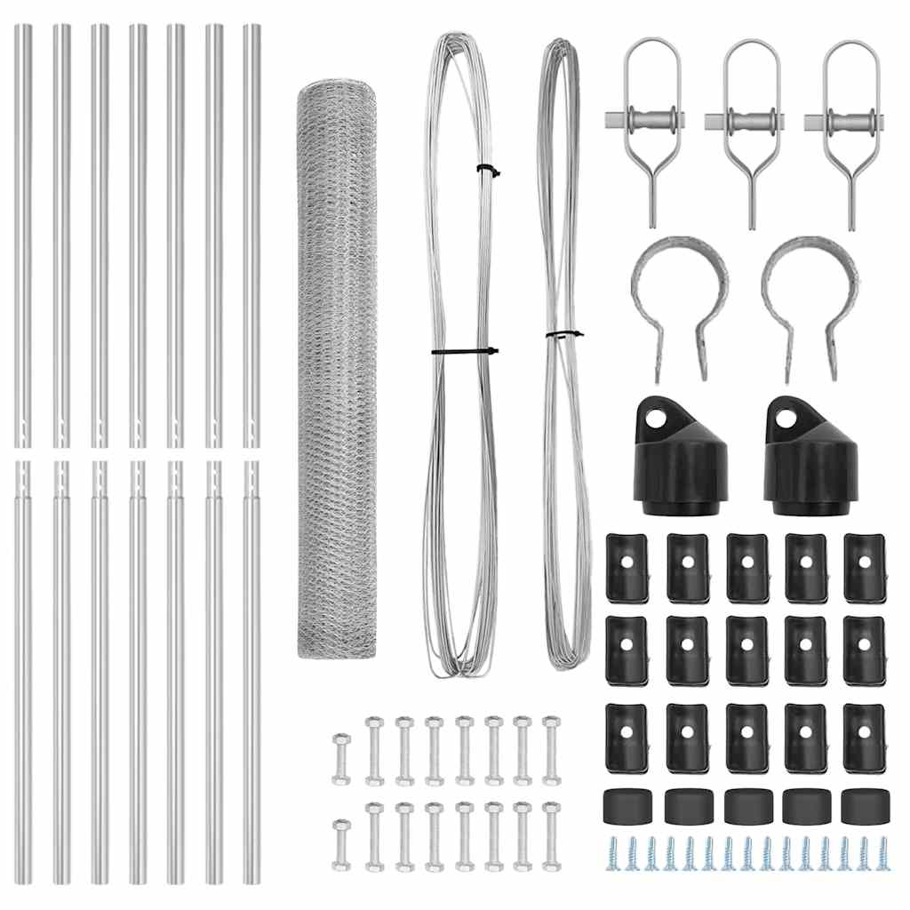 Στύλος Περιφράξεων Ασημί 10 x 1 m (25 mm δίκτυο) Ατσάλι