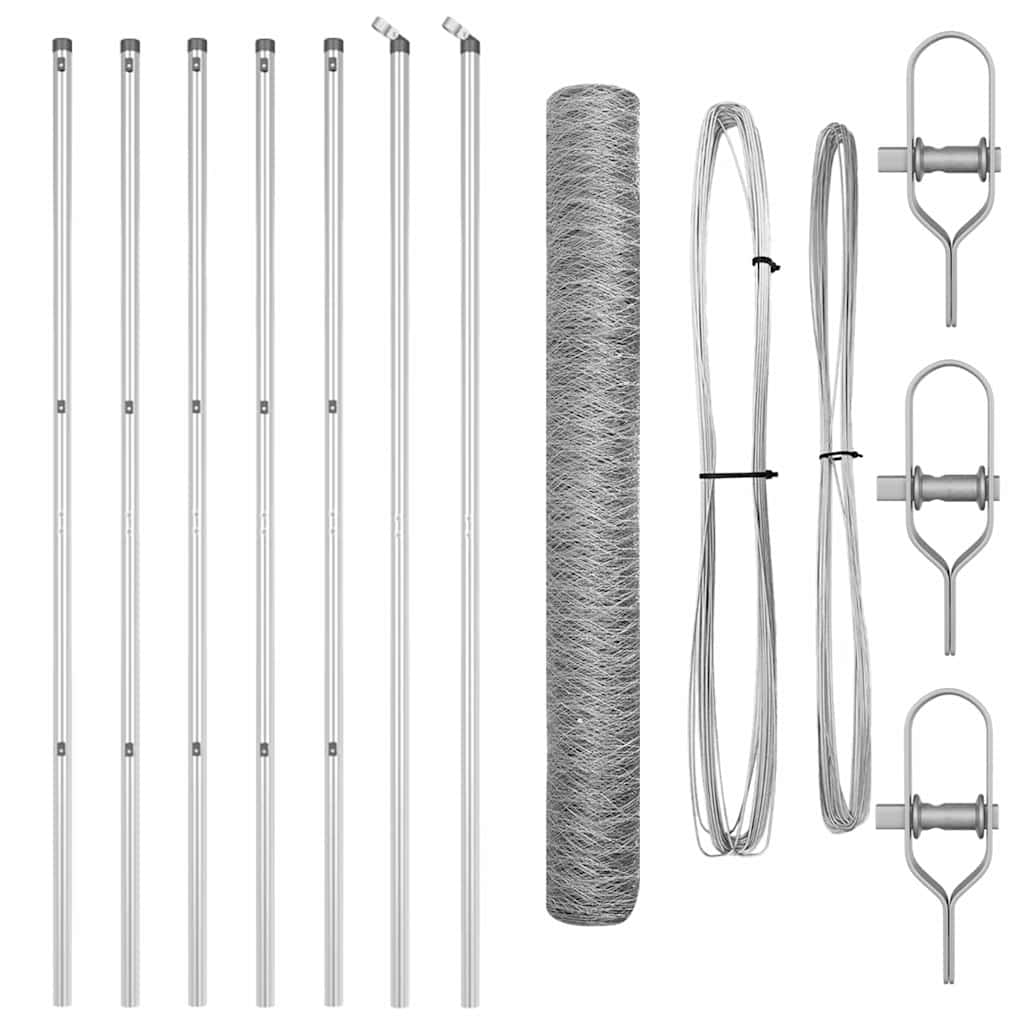 Στύλος Περιφράξεων Ασημί 10 x 1 μ (36 mm πλέγμα) Ατσάλι