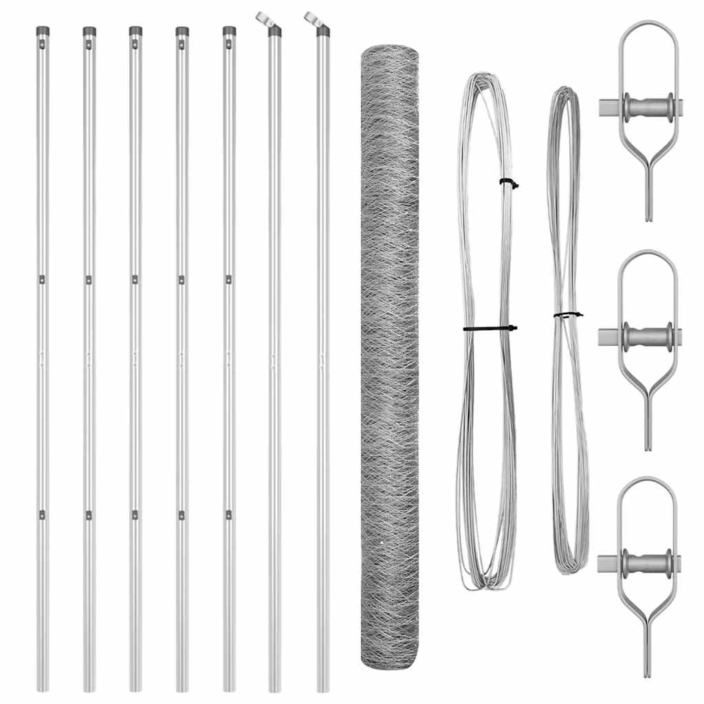 Στύλος Περιφράξεων Ασημί 10 x 1,5 μ. (36 χιλ. δίχτυ) Ατσάλι