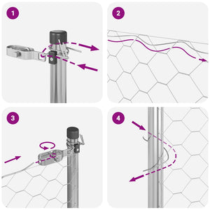 Έξιγωνο φράχτη σταθερού εδάφους 25 x 0,5 m Ασημί Δίχτυ