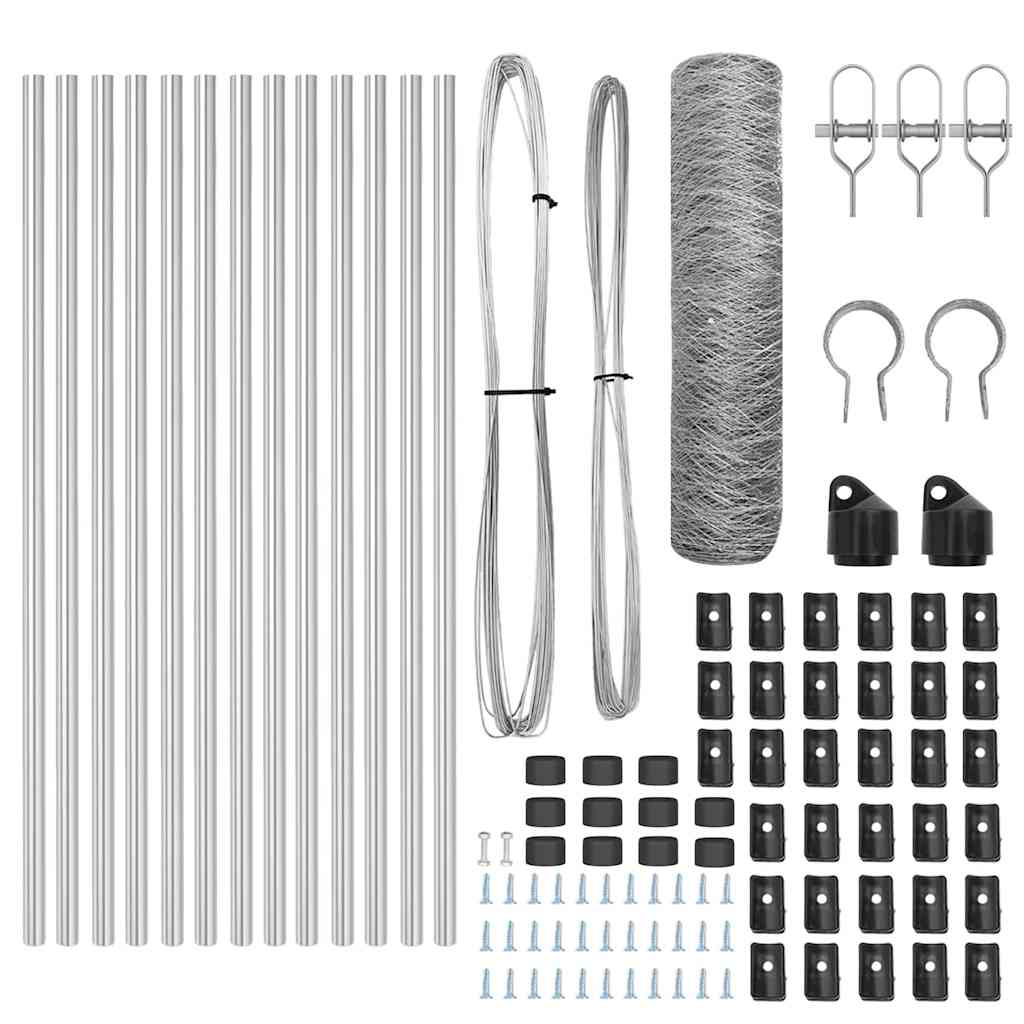 Στύλος Περιφράξεων Ασημί 25 x 0,8 μ (36 mm πλέγμα) Ατσάλι